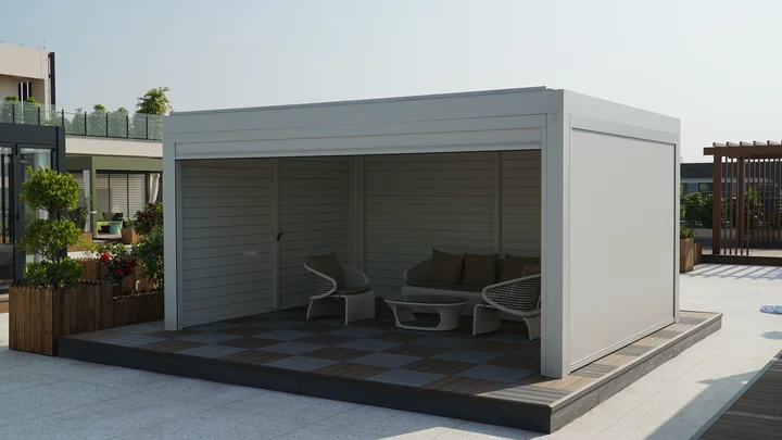 Pergola with side screens
