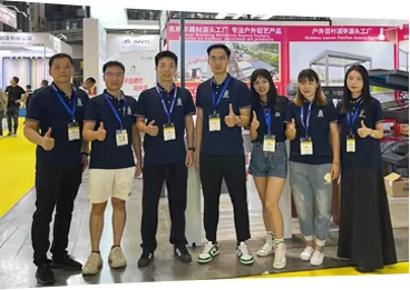 The team on the exhibition floor