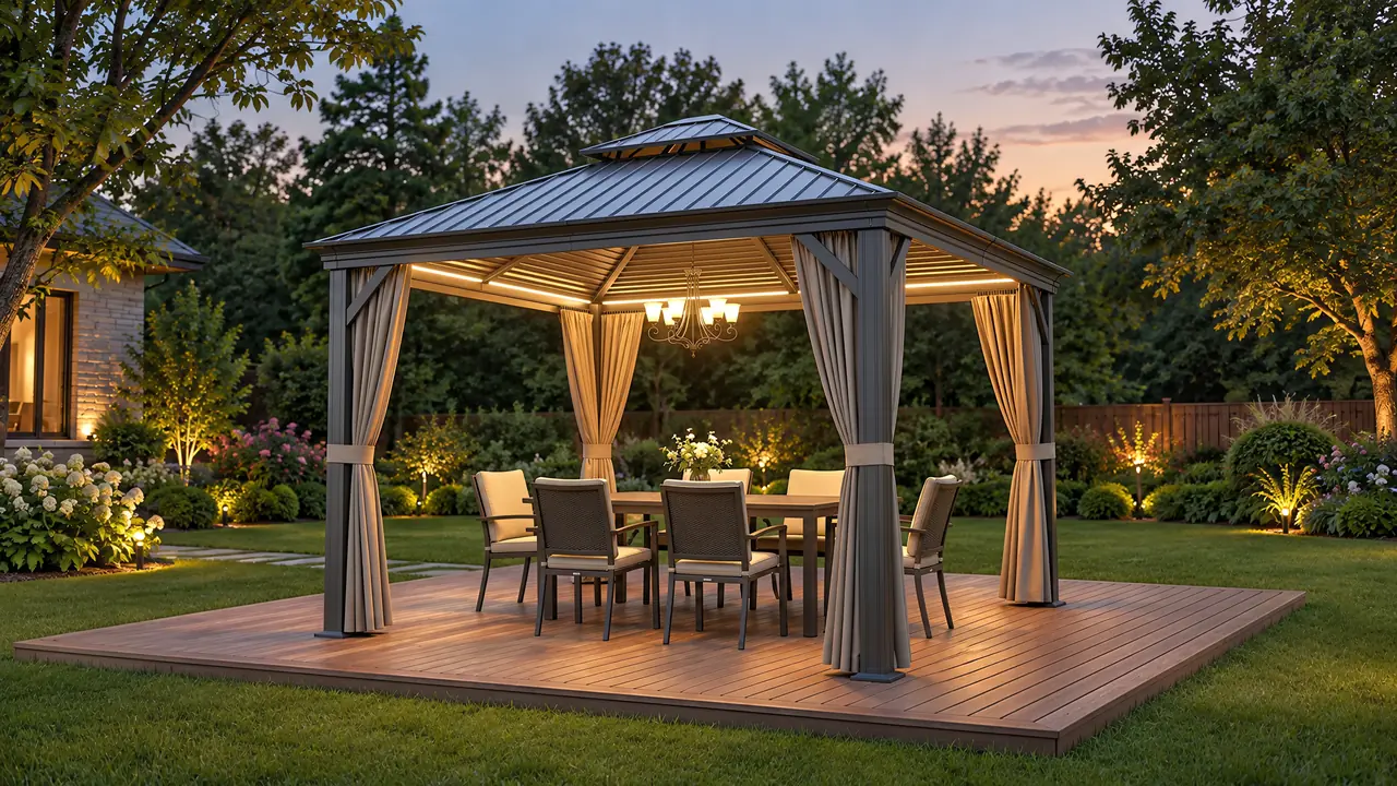 Tuinpaviljoen met 'n harde dak