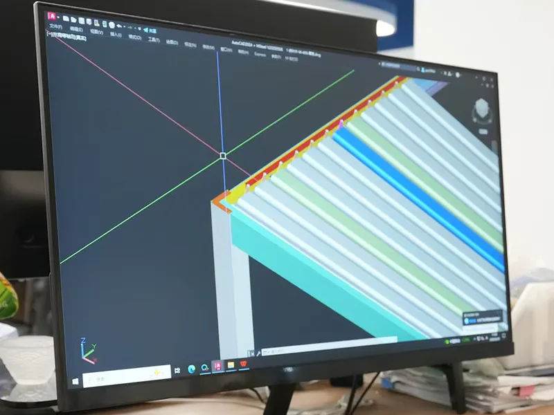 Pergola roof geometry on a CAD workstation