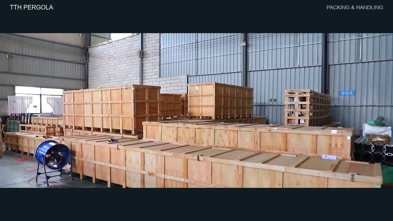 Wooden shipping crates arranged in the workshop.